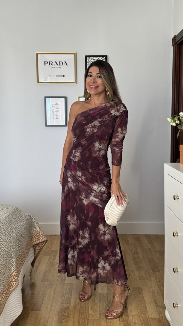 Vestido Invitada Telma Burdeos