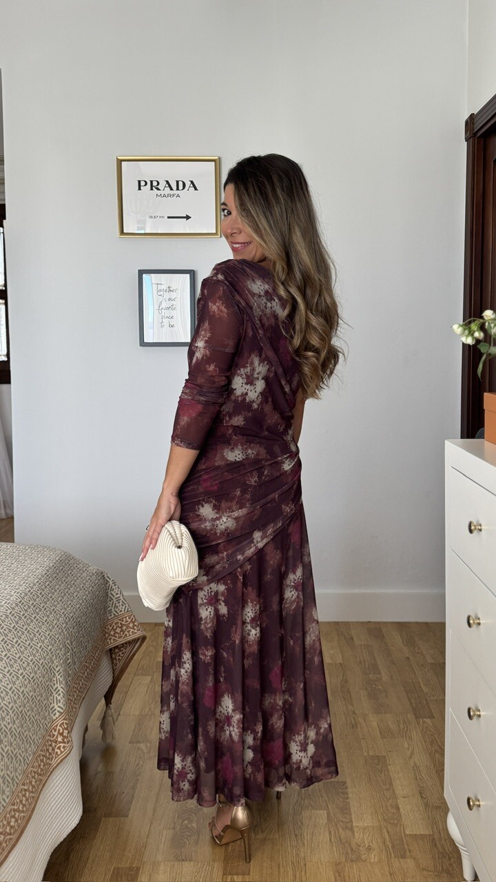 Vestido Invitada Telma Burdeos - Imagen 9