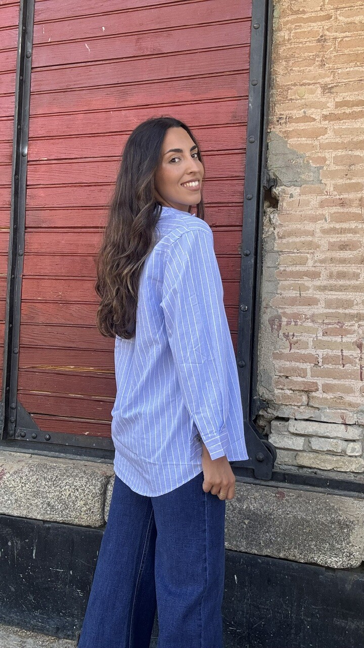 Camisa Mil Rayas Celeste - Imagen 6