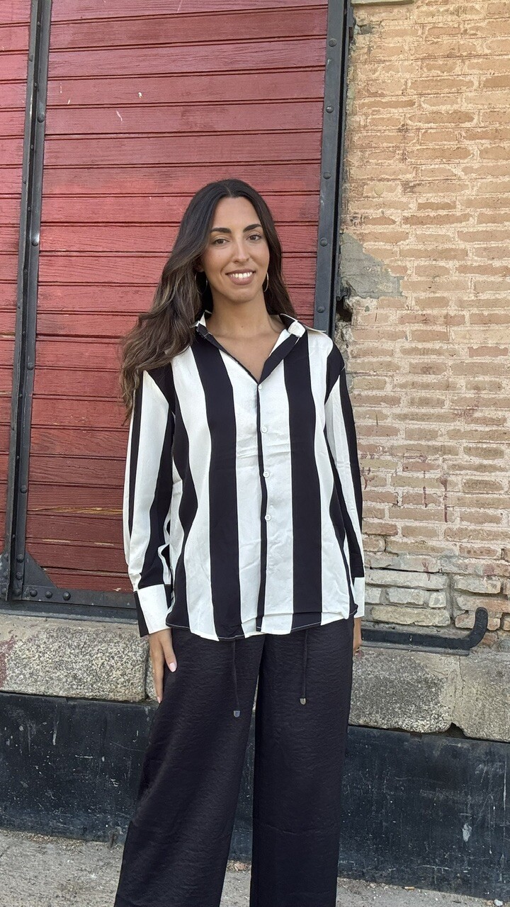 Camisa Rayas Blanco Negro - Imagen 8