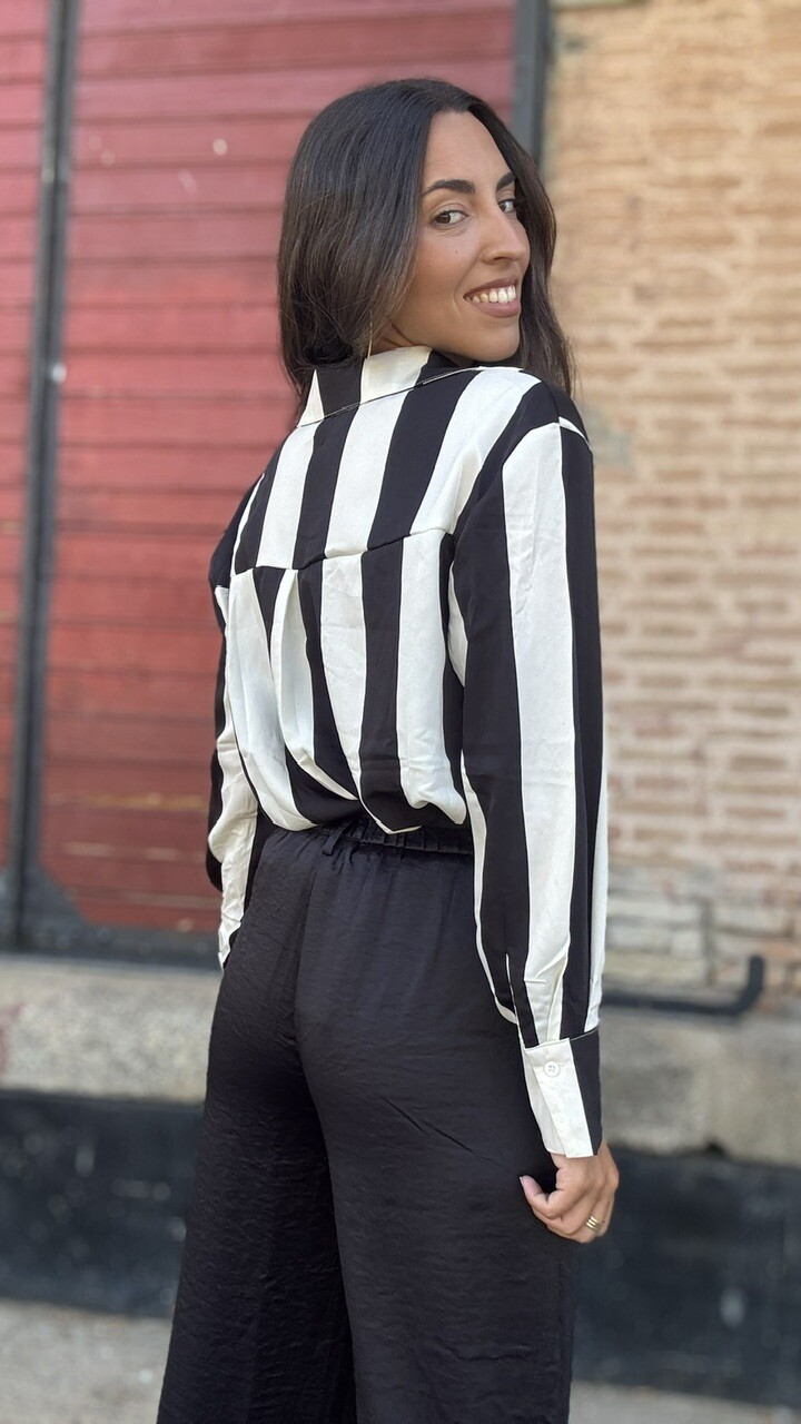 Camisa Rayas Blanco Negro - Imagen 6