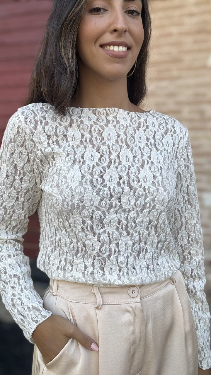 Top Encaje Beige - Imagen 7