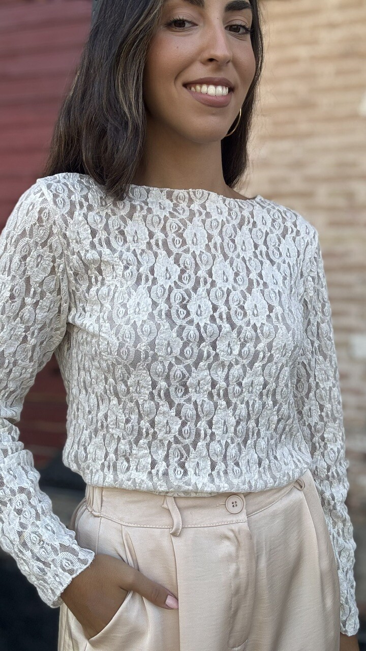 Top Encaje Beige - Imagen 2
