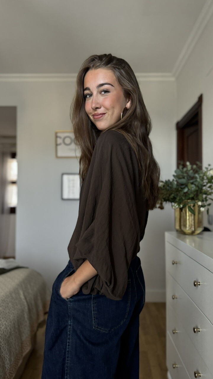 Blusa Oversize Marrón Chocolate - Imagen 7