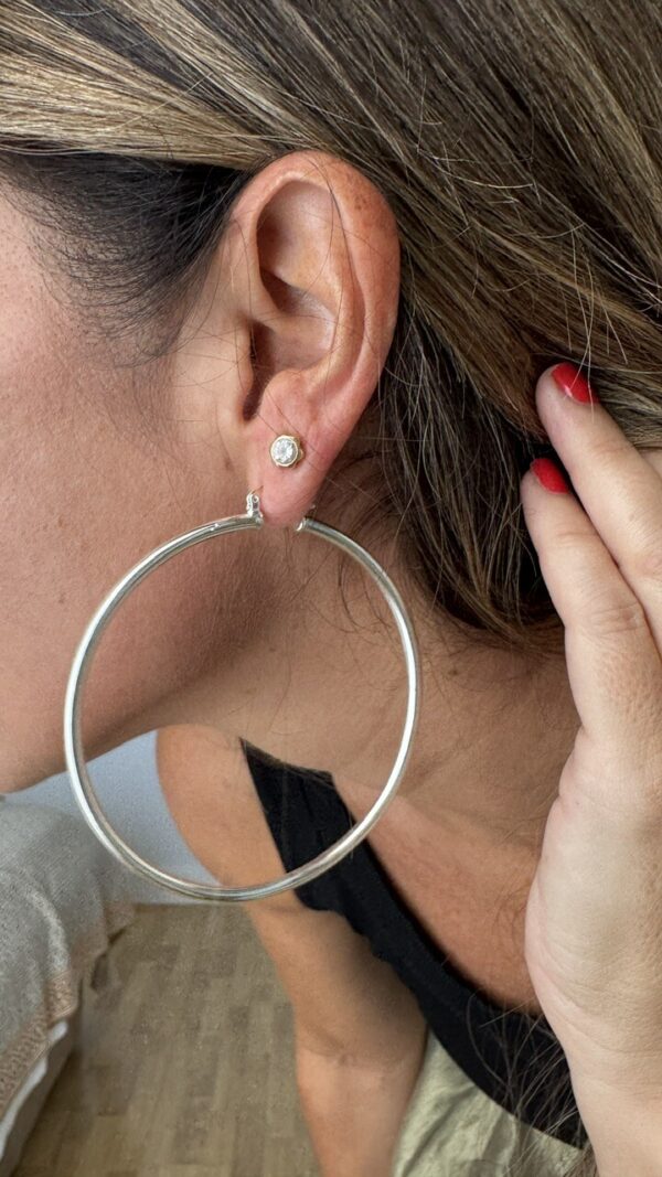 Pendientes Maxi Aros fino Plateados