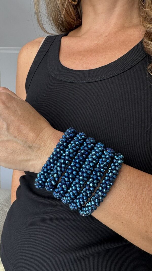 Pulseras de cristal azul