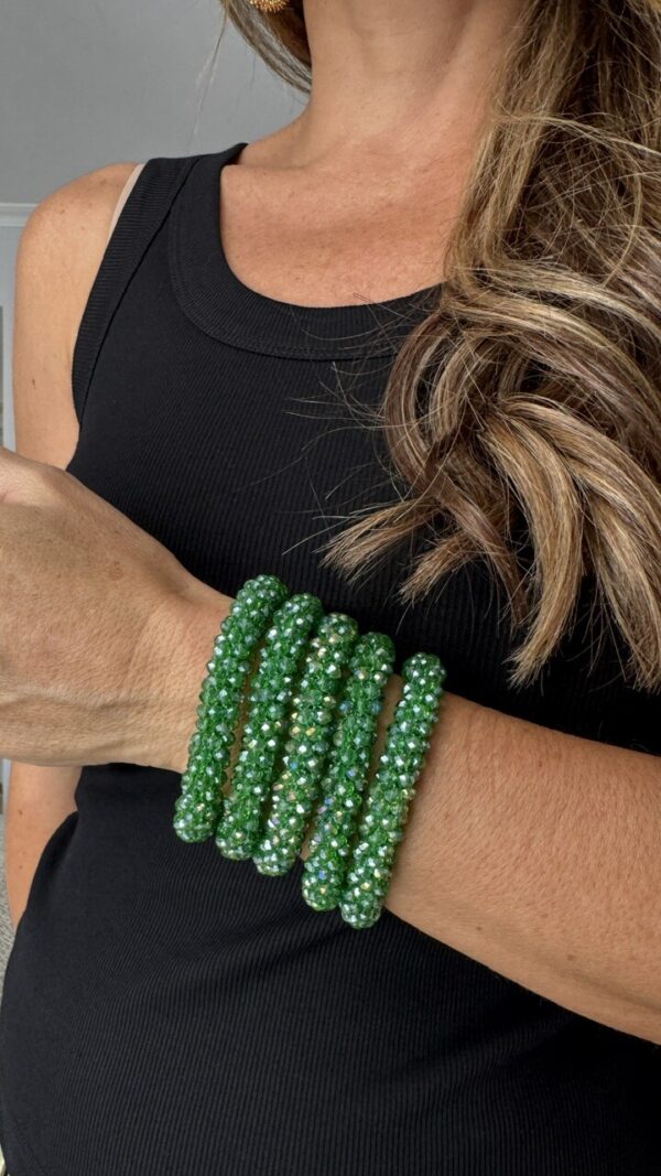 Pulseras de cristal verde
