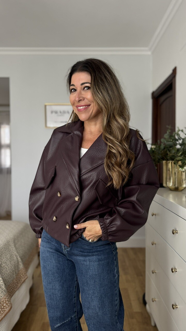 Bomber Trench Polipiel Berenjena - Imagen 4