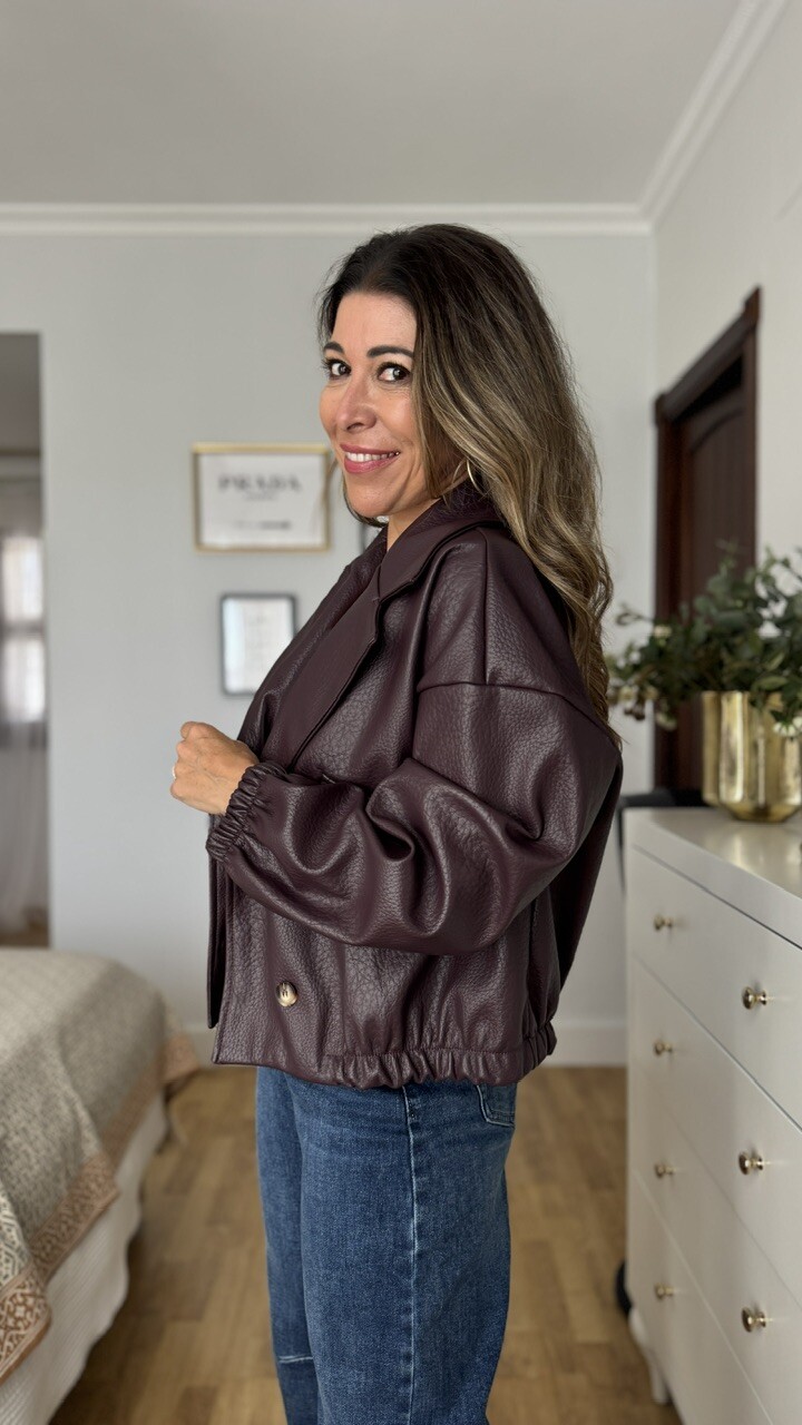 Bomber Trench Polipiel Berenjena - Imagen 7