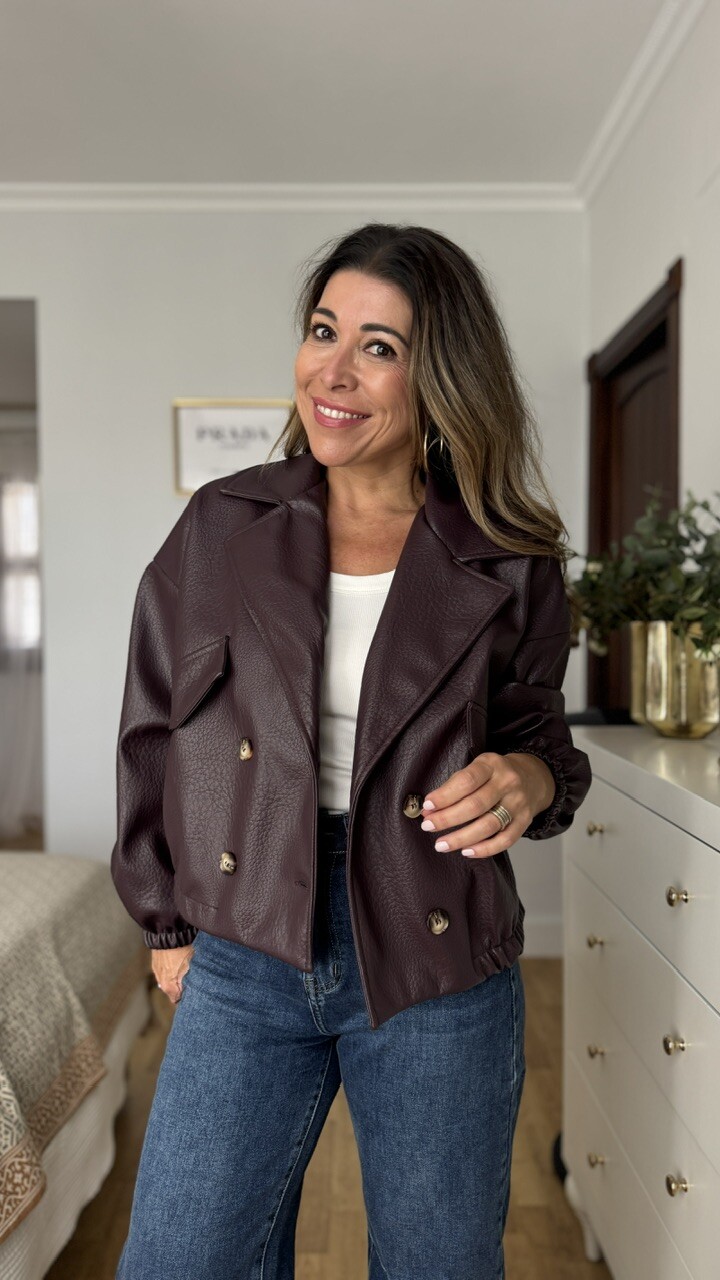 Bomber Trench Polipiel Berenjena - Imagen 2
