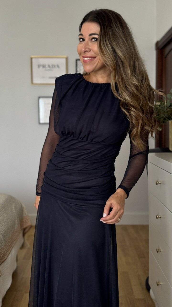 Vestido Grimaldi Tul Azul Marino - Imagen 8