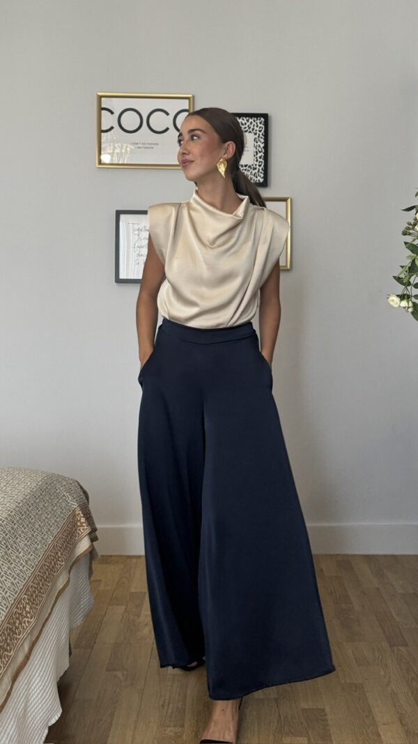 Pantalón Lola satinado Azul Marino