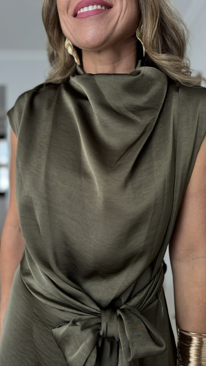 Vestido Génova Verde Caza - Imagen 6