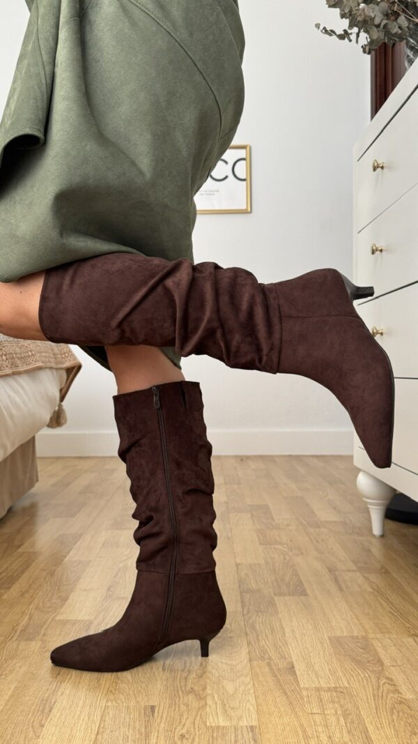 Botas Tacón Antelina Marrón Chocolate