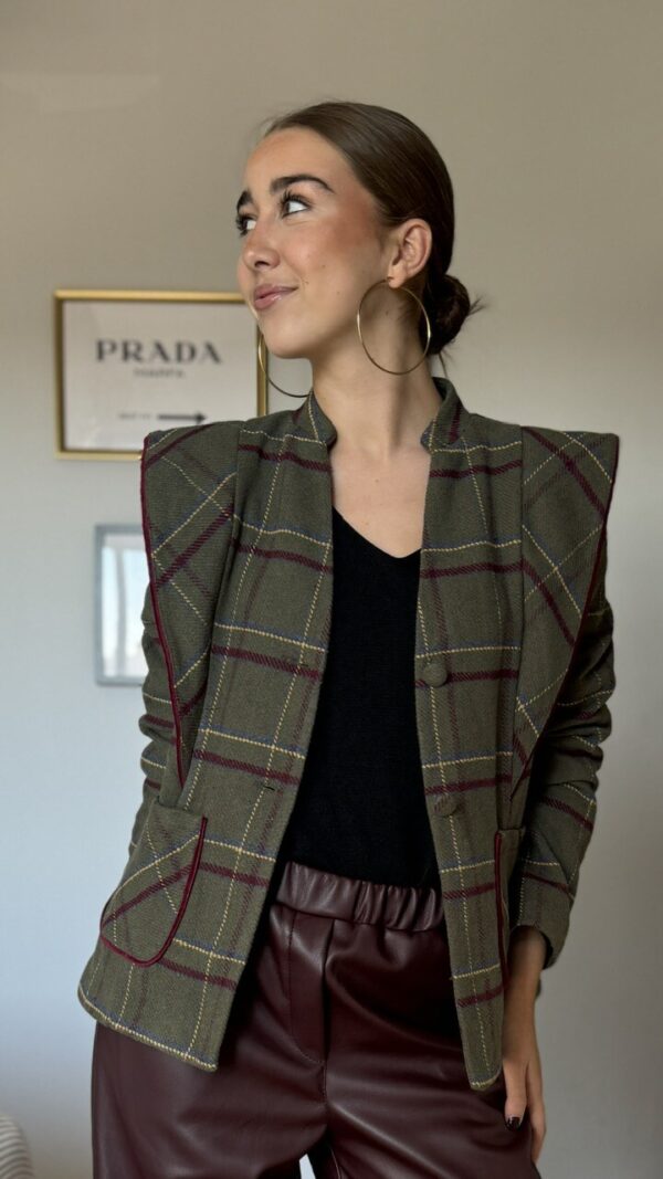 Chaqueta Tartán Verde Caza