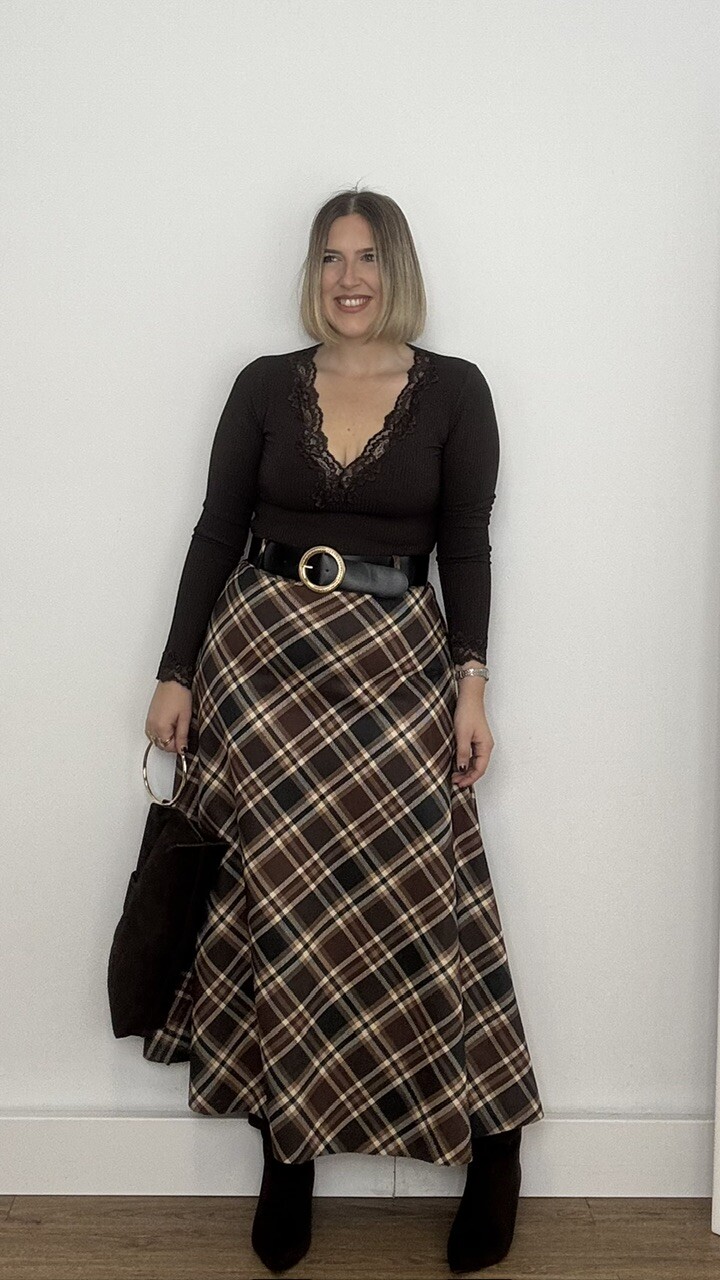 Falda Tartán Marrón - Imagen 9