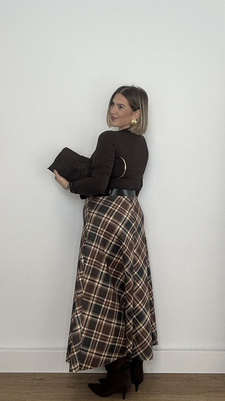 Falda Tartán Marrón - Imagen 3