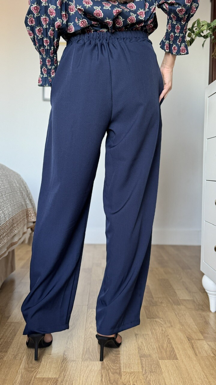 Pantalón Pliegue Azul Marino - Imagen 5