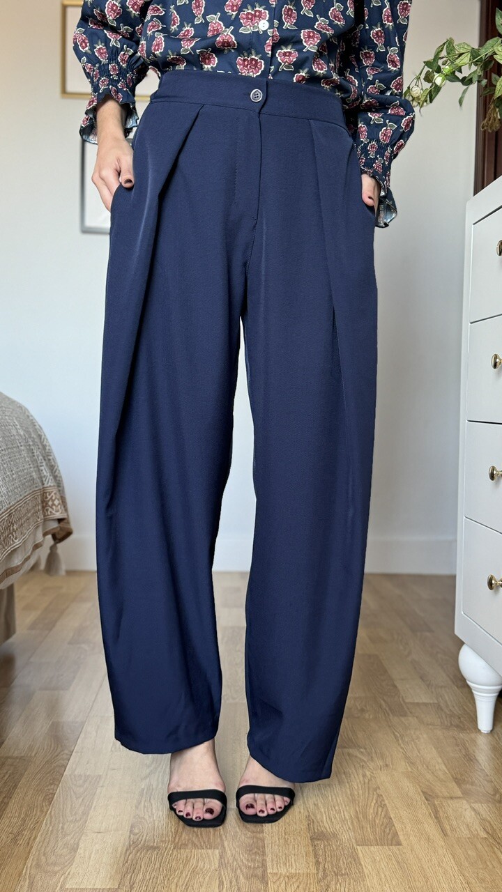 Pantalón Pliegue Azul Marino - Imagen 7