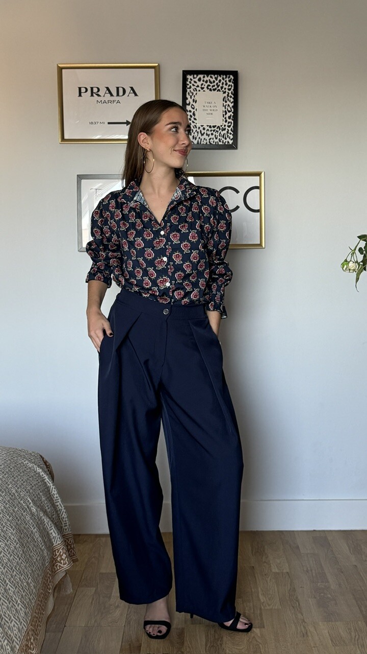 Pantalón Pliegue Azul Marino - Imagen 10