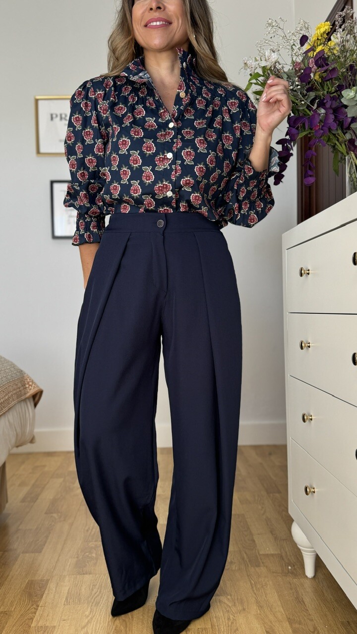 Pantalón Pliegue Azul Marino - Imagen 9