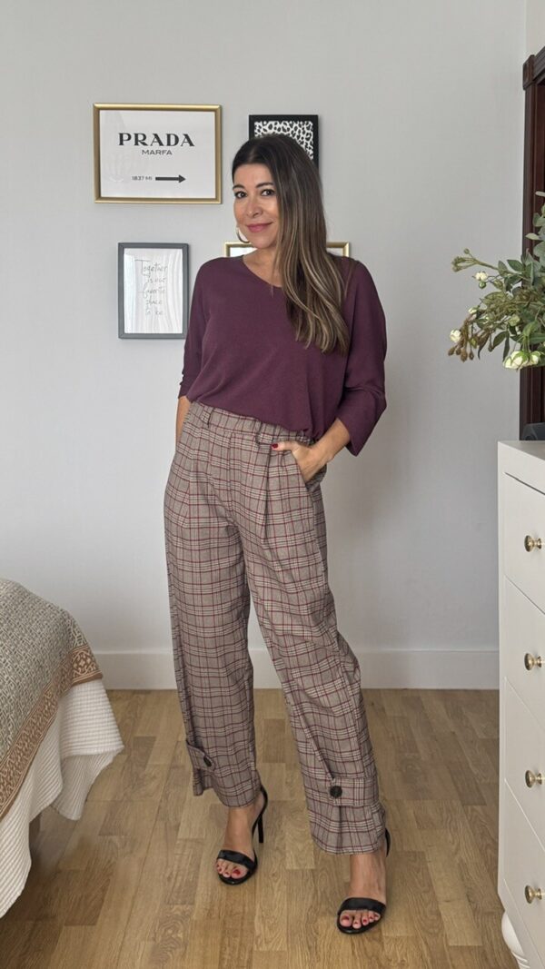 Pantalón Tartán Botón