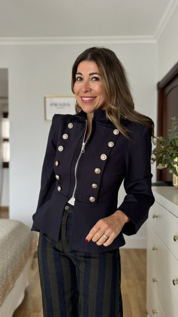 Chaqueta Napoleón Hombreras Azul Marino