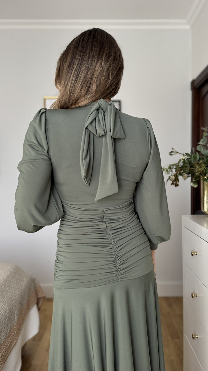 Vestido Invitada Maura Verde Caza - Imagen 9