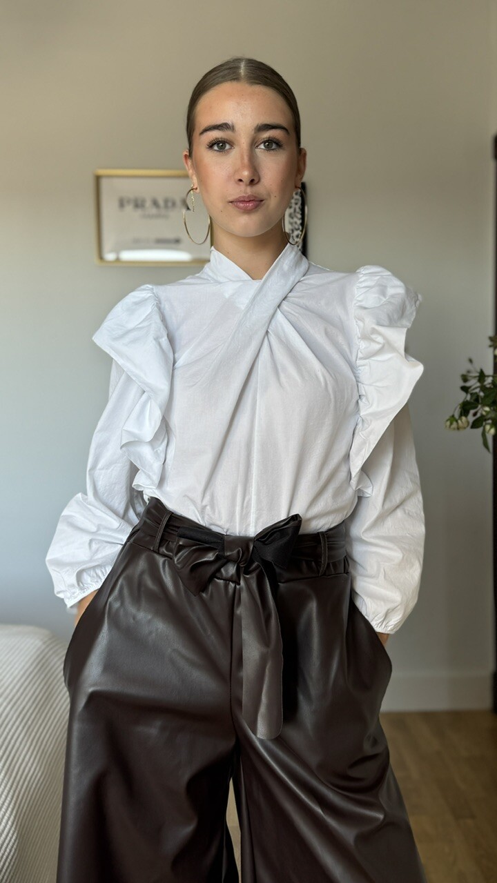 Blusa Cuello Cruzado Blanca - Imagen 7
