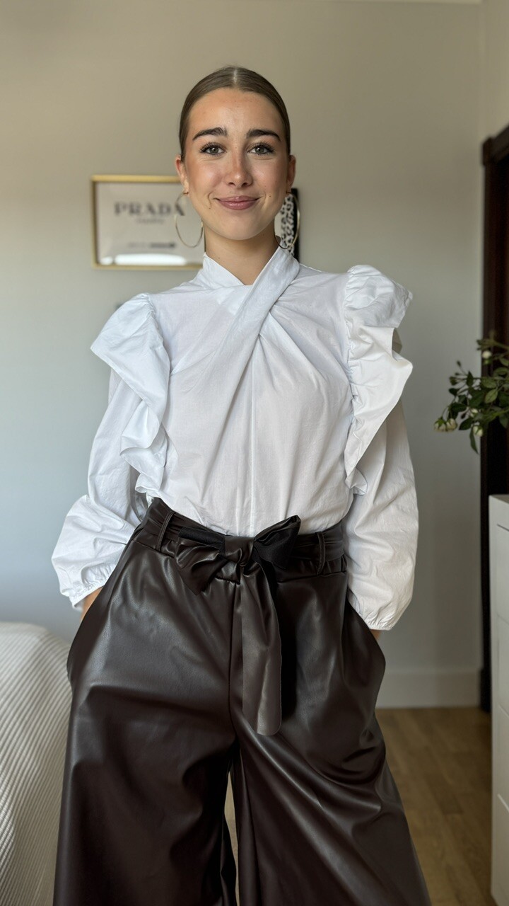 Blusa Cuello Cruzado Blanca - Imagen 8