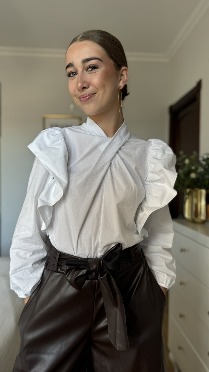 Blusa Cuello Cruzado Blanca