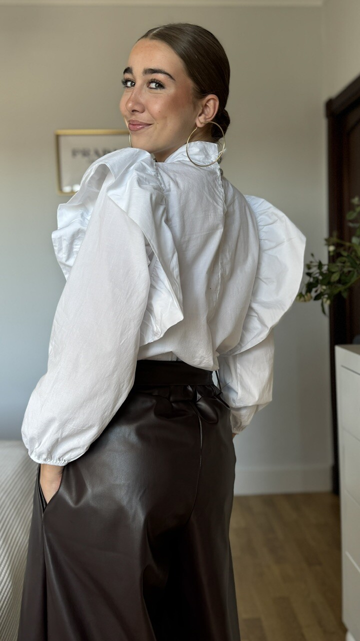 Blusa Cuello Cruzado Blanca - Imagen 2