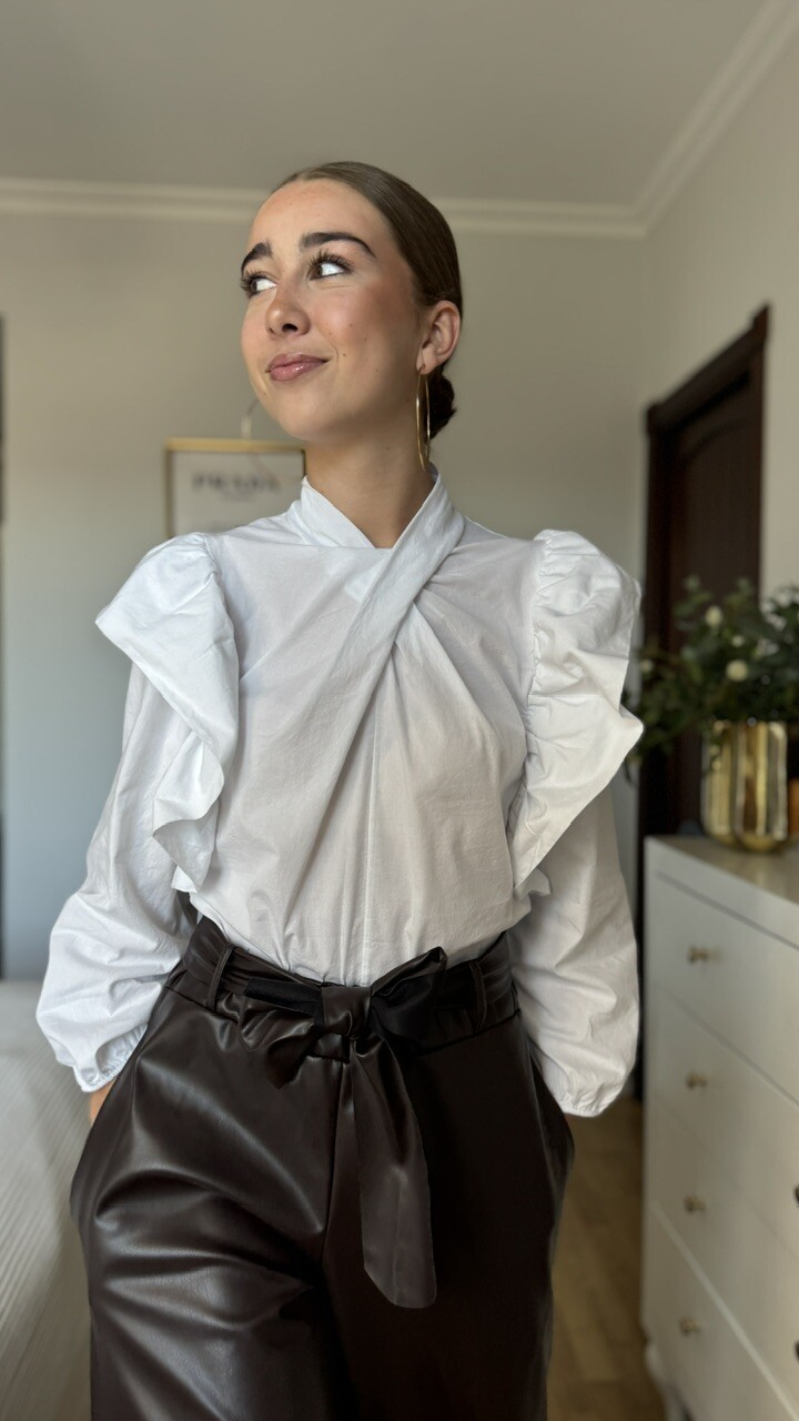 Blusa Cuello Cruzado Blanca - Imagen 3