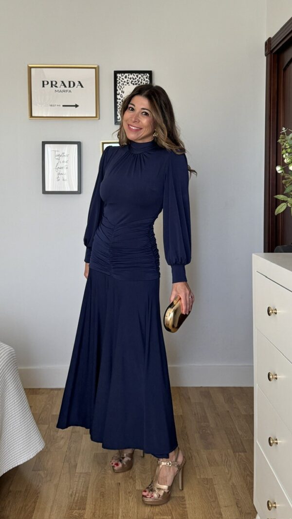 Vestido Invitada Maura Azul Marino