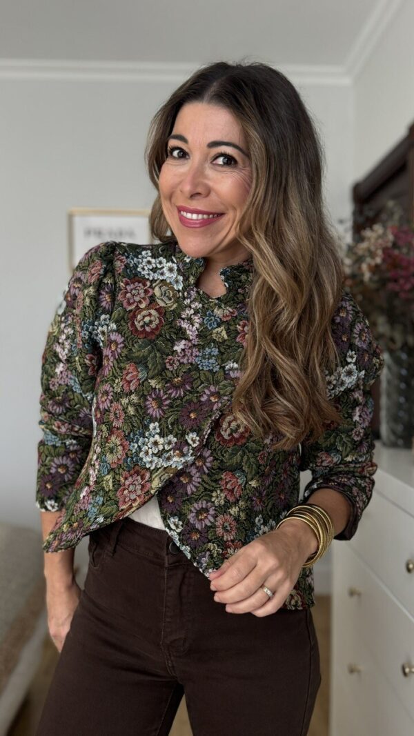 Chaqueta Jacquard Cruzada Estampada
