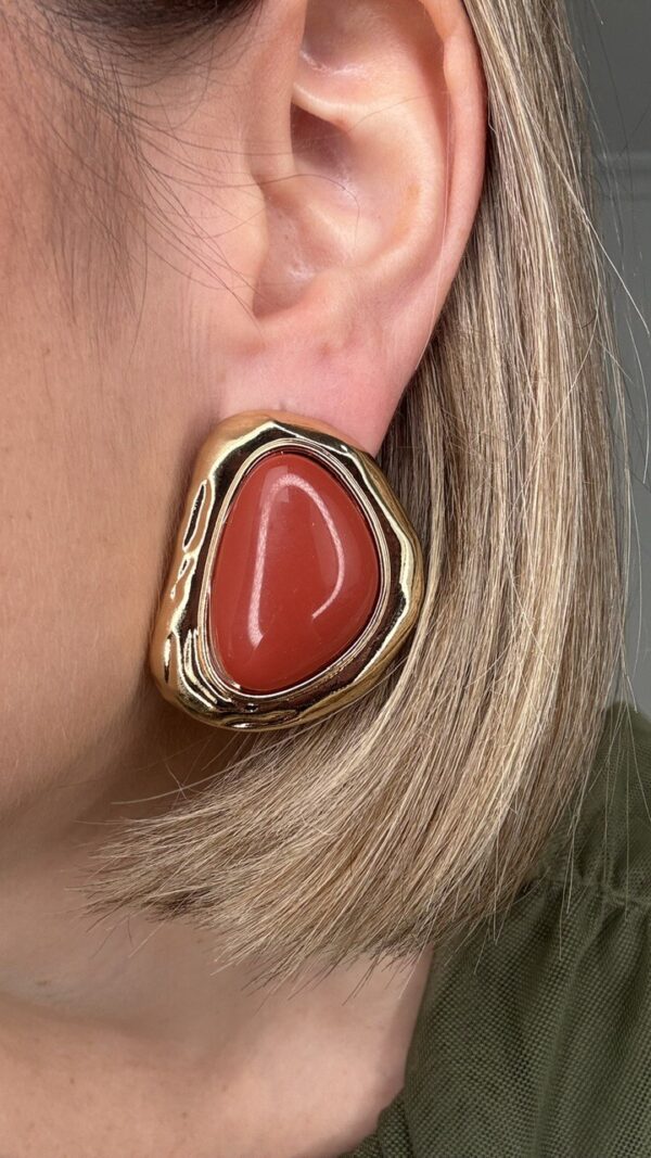 Pendientes Vintage Dorados Coral