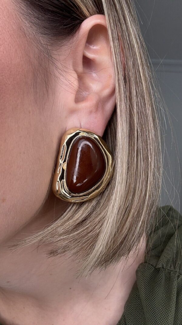 Pendientes Vintage Dorados Marrón
