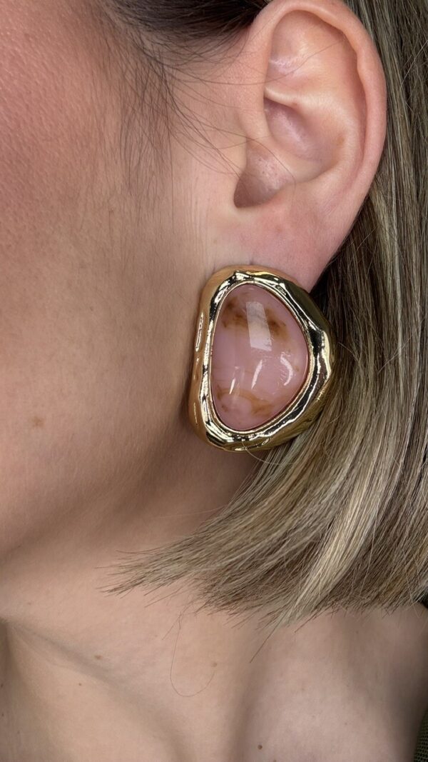 Pendientes Vintage Dorados Rosa