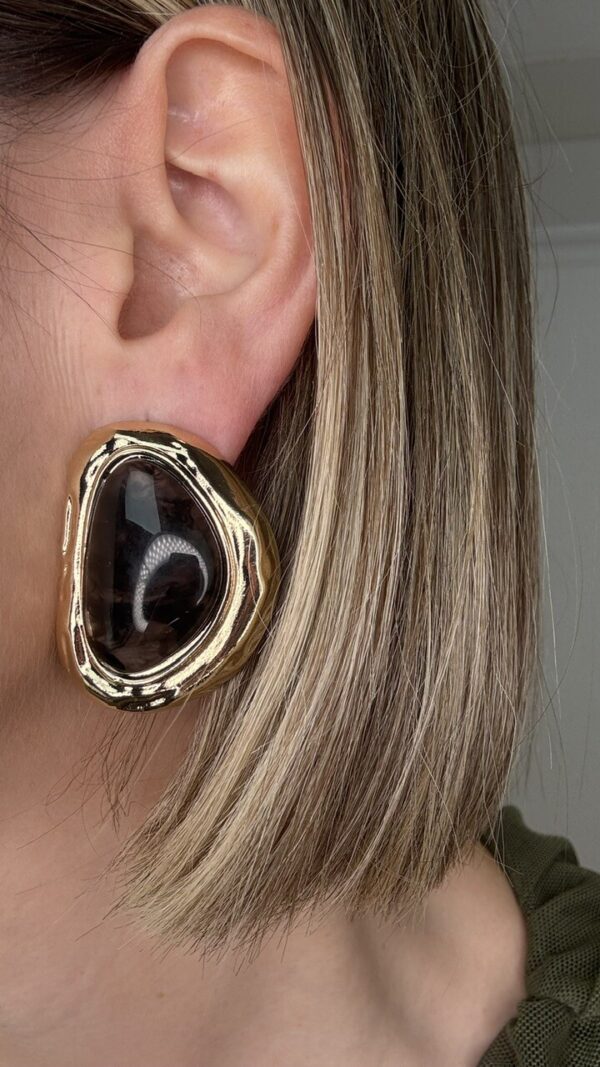 Pendientes Vintage Dorados Negro
