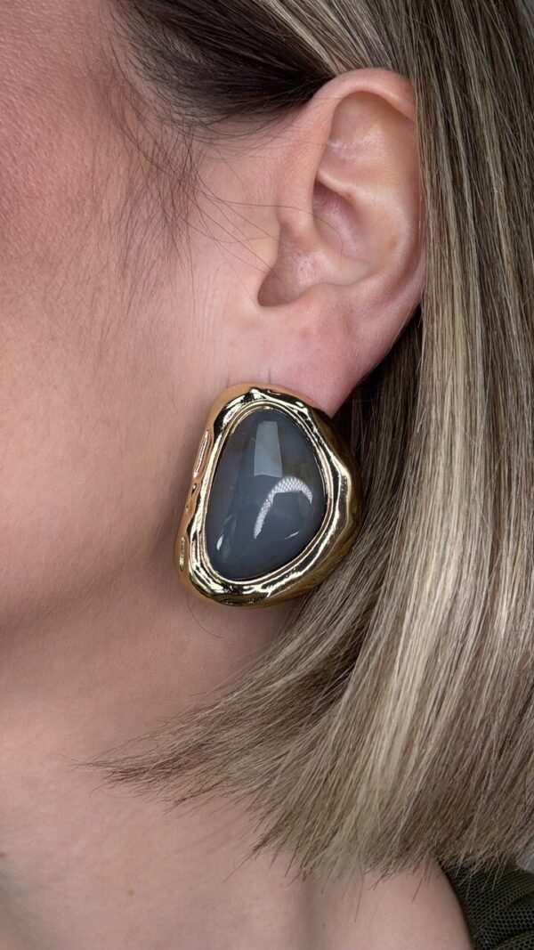 Pendientes Vintage Dorados Azul Ducado